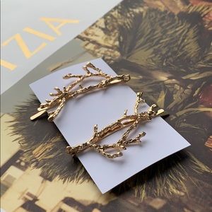 NEW!✨ Dainty Vintage Gold Tree Branch Hair Clips